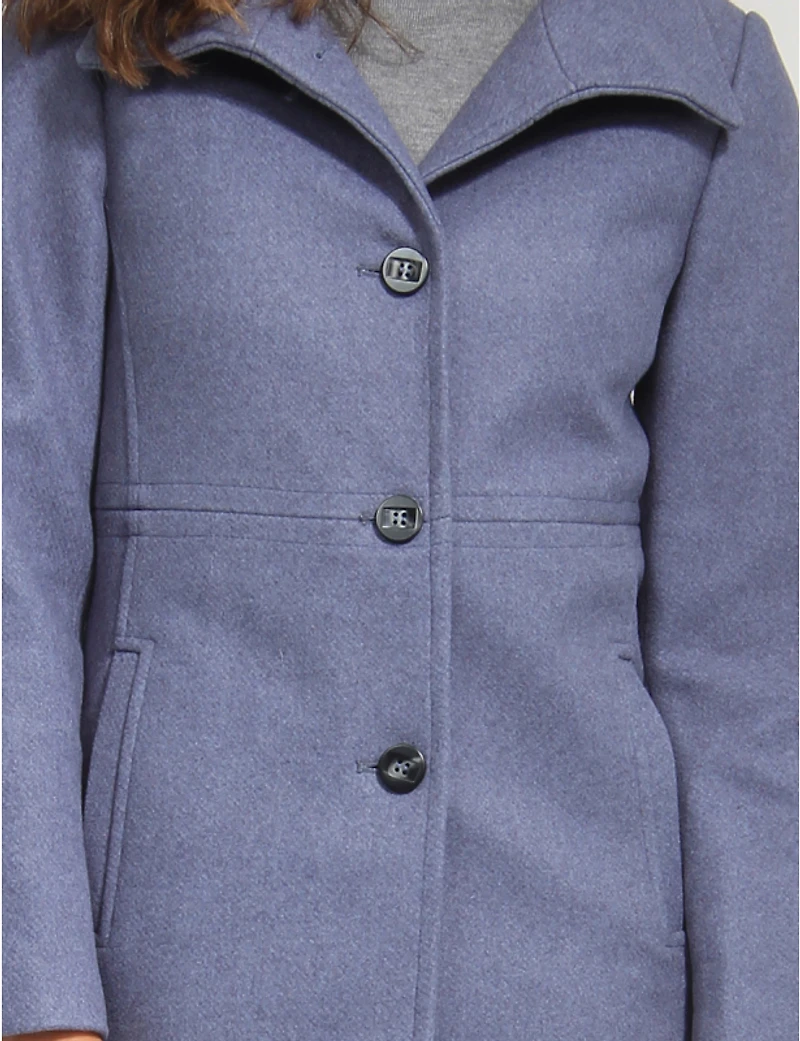 Manteau Laine Simple Boutonnage Saki
