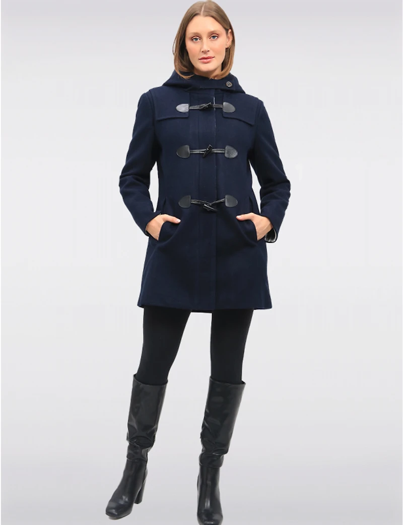 Offres Black Friday : Duffle Laine Saki à Capuche Carreaux