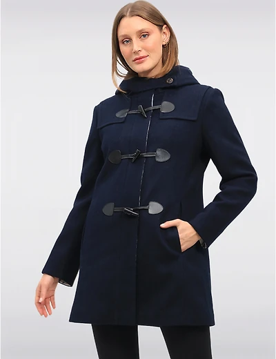 Offres Black Friday : Duffle Laine Saki à Capuche Carreaux