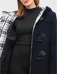 Offres Black Friday : Duffle Laine Saki à Capuche Carreaux