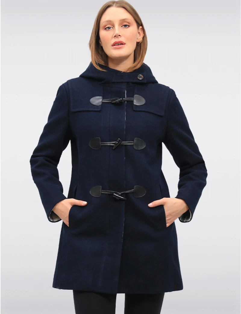 Offres Black Friday : Duffle Laine Saki à Capuche Carreaux