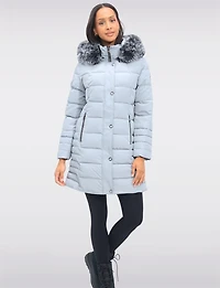 Manteau Long Matelassé Saki à Capuche – Offres Black Friday