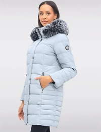 Manteau Long Matelassé Saki à Capuche – Offres Black Friday