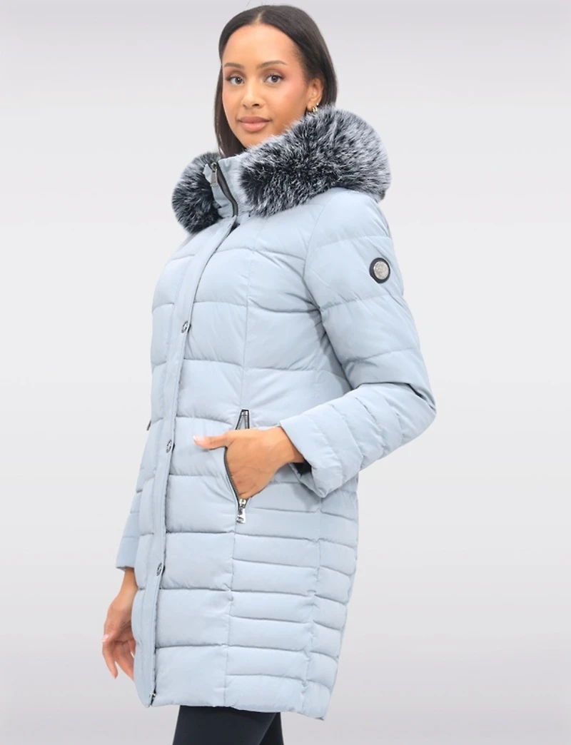 Manteau Long Matelassé Saki à Capuche – Offres Black Friday