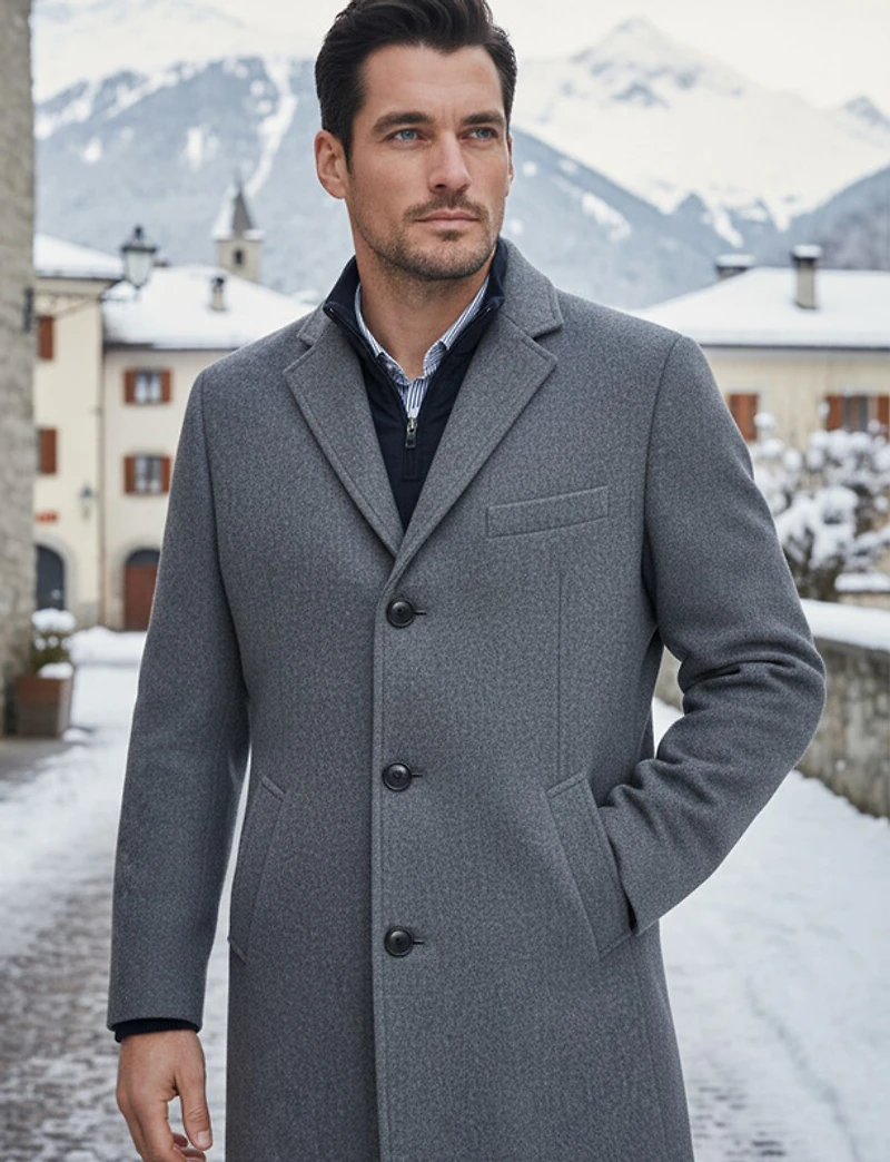 Manteau laine Saki col à cran – Offres Black Friday