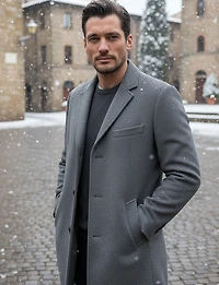 Manteau laine Saki col à cran – Offres Black Friday