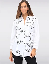 Chemise Élégante Imprimé Visage Goa
