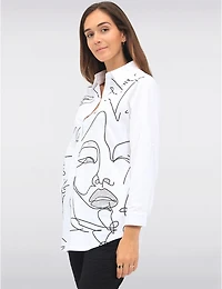 Chemise Élégante Imprimé Visage Goa