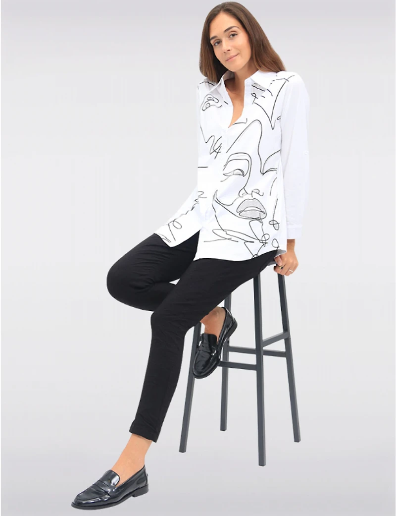 Chemise Élégante Imprimé Visage Goa
