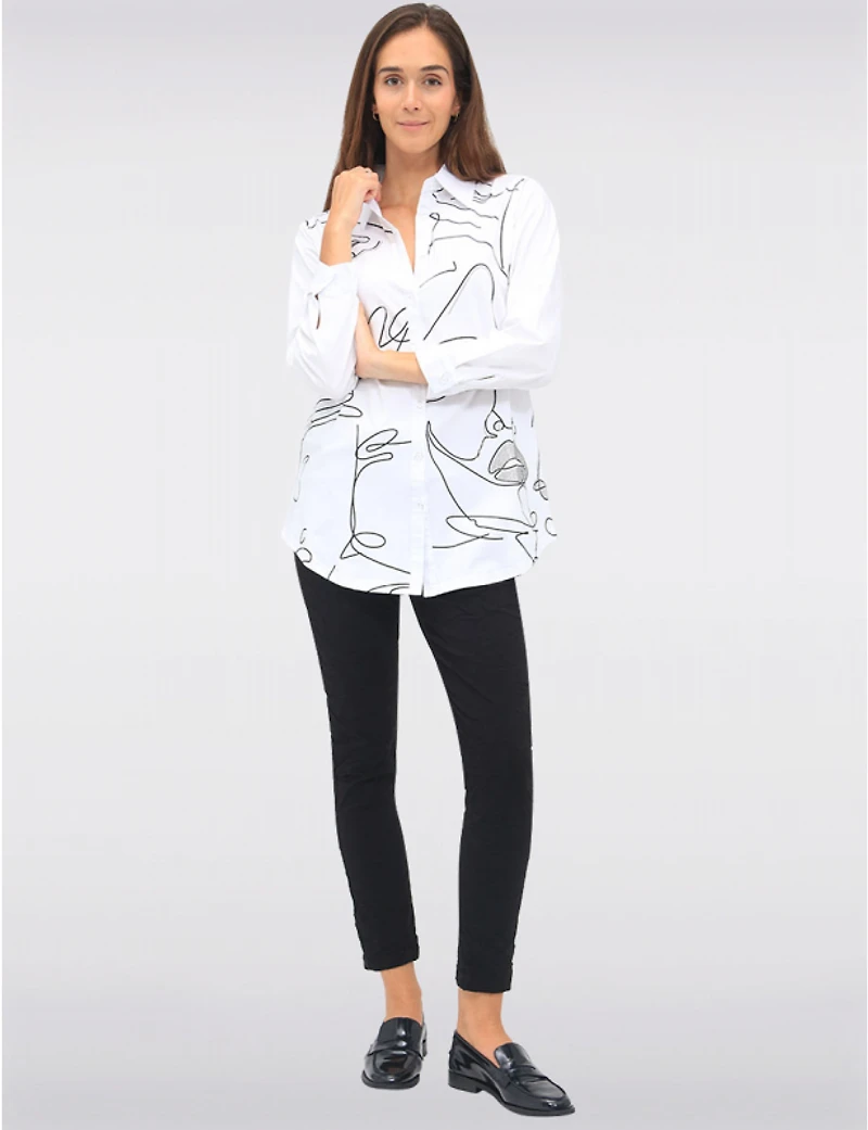Chemise Élégante Imprimé Visage Goa