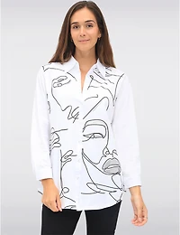 Chemise Élégante Imprimé Visage Goa