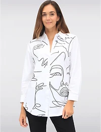 Chemise Élégante Imprimé Visage Goa