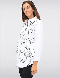 Chemise Élégante Imprimé Visage Goa