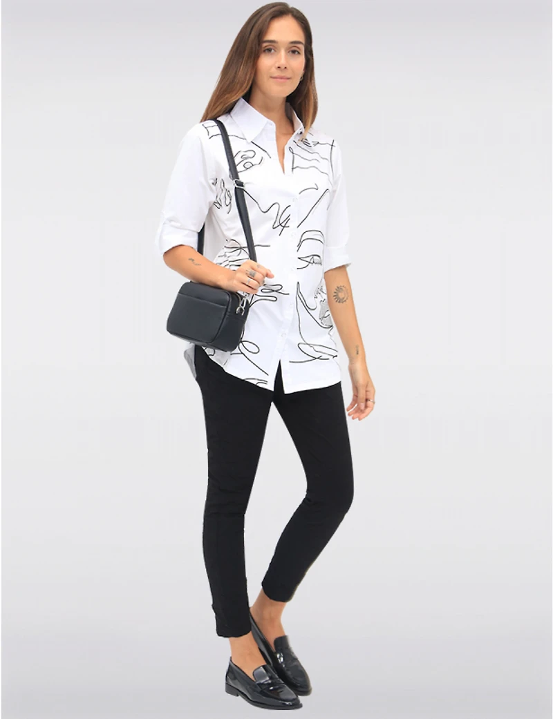 Chemise Élégante Imprimé Visage Goa