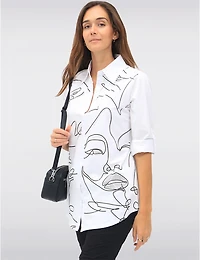 Chemise Élégante Imprimé Visage Goa
