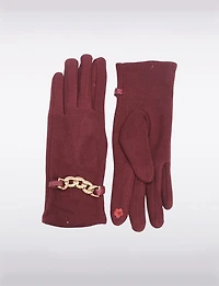 Gants en Tricot Ajustés Avec Détail de Chaîne & Compatibilité Écran Tactile