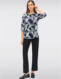 Haut Tricot Imprimé Texturé par Perle