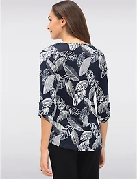 Haut Tricot Imprimé Texturé par Perle