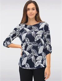 Haut Tricot Imprimé Texturé par Perle