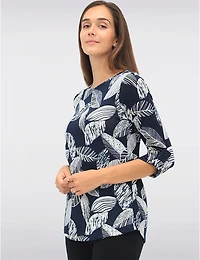 Haut Tricot Imprimé Texturé par Perle