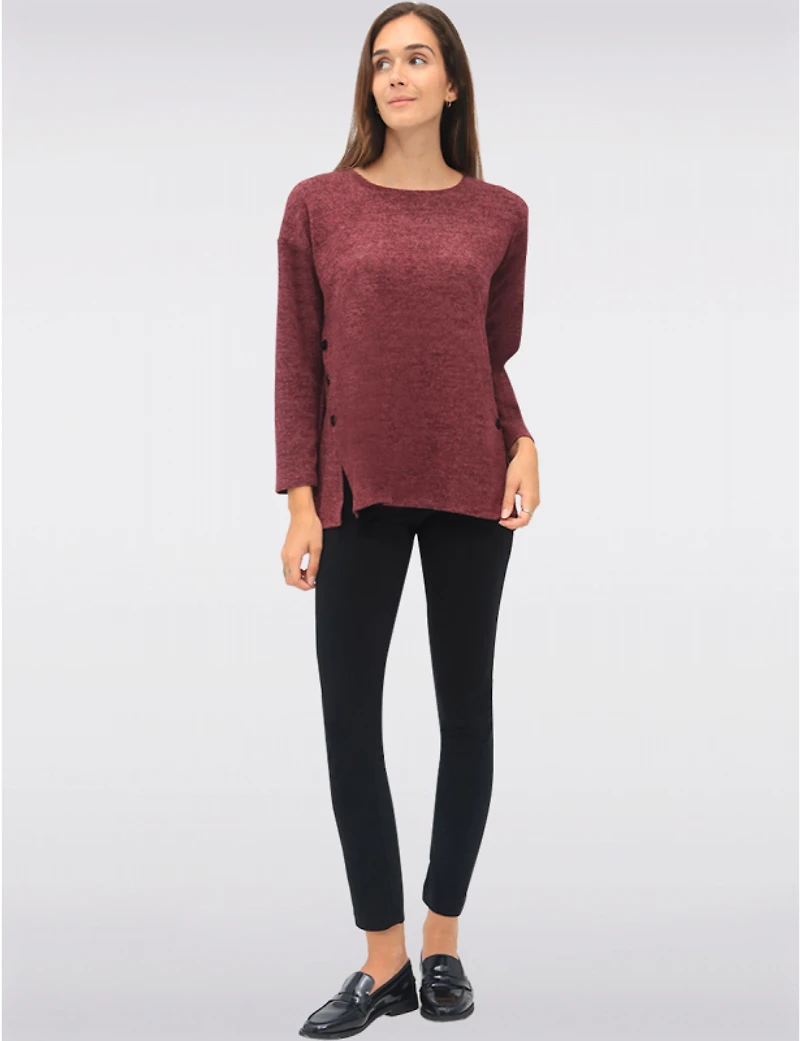Pull Doux Maille Brossée par Perle