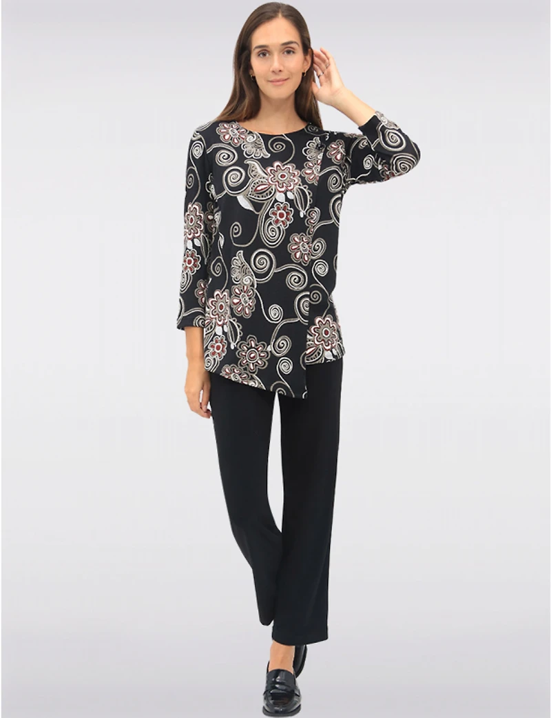 Tunique Tricot Floral Chic par Perle
