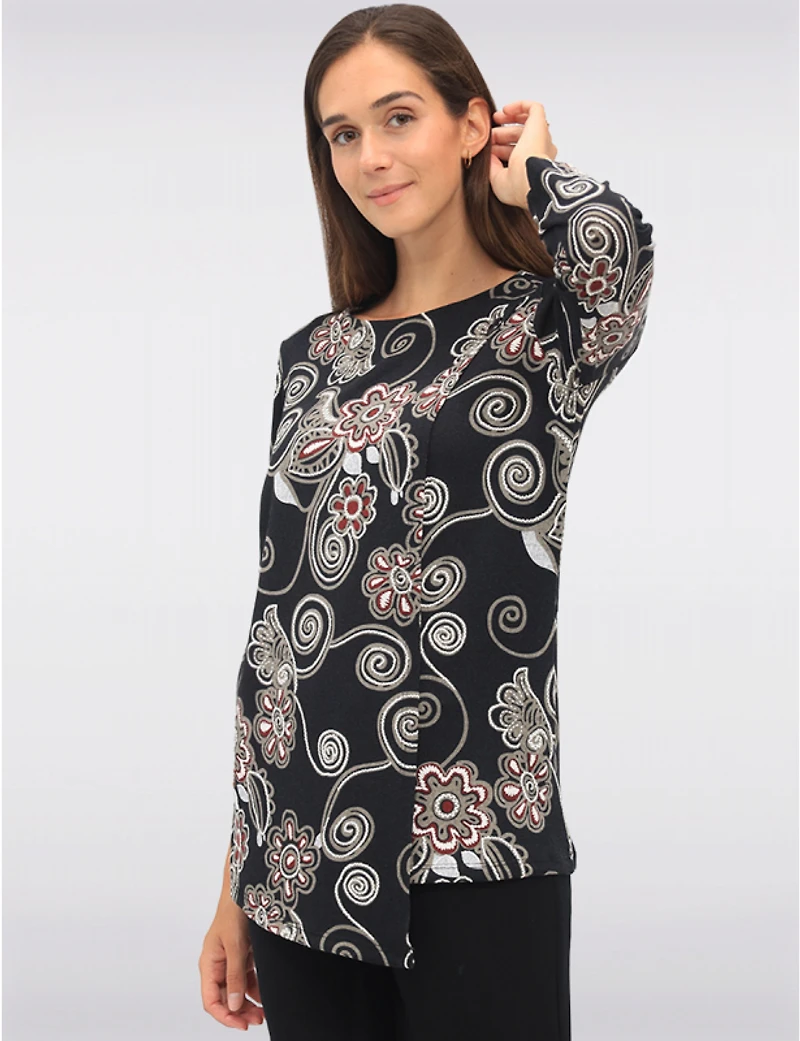 Tunique Tricot Floral Chic par Perle
