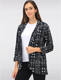 Manteaux | La maison du manteau au Québec Blazer en Jacquard Texturé à Manches 3/4 Retroussées et Ourlet Arrondi par Perle