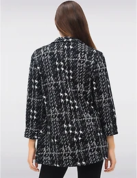 Manteaux | La maison du manteau au Québec Blazer en Jacquard Texturé à Manches 3/4 Retroussées et Ourlet Arrondi par Perle