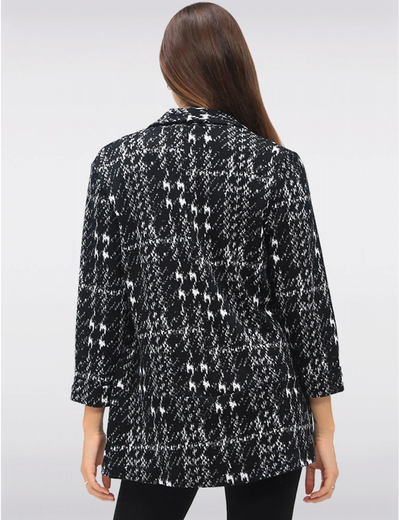 Manteaux | La maison du manteau au Québec Blazer en Jacquard Texturé à Manches 3/4 Retroussées et Ourlet Arrondi par Perle