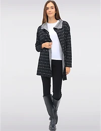 Manteaux | La maison du manteau au Québec Cardigan Fluide à Devant Drapé en Jacquard Texturé et Manches Longues par Perle
