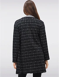 Manteaux | La maison du manteau au Québec Cardigan Fluide à Devant Drapé en Jacquard Texturé et Manches Longues par Perle