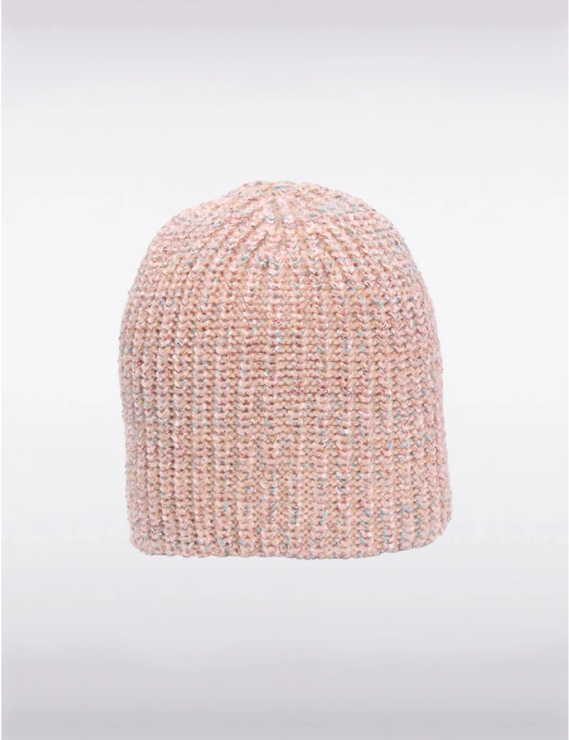 Tuque Côtelée Extensible en Maille Mouchetée avec Détails Strass