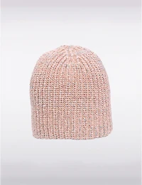 Tuque Côtelée Extensible en Maille Mouchetée avec Détails Strass