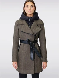 Manteau Herringbone Laine par Sicily