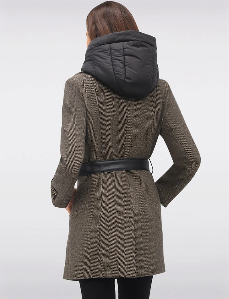 Manteau Herringbone Laine par Sicily