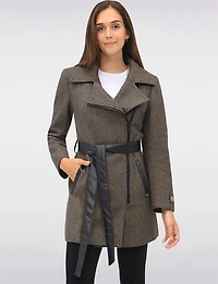 Manteau Herringbone Laine par Sicily