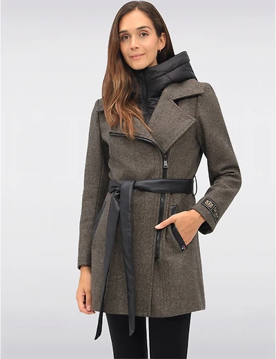 Manteau Herringbone Laine par Sicily