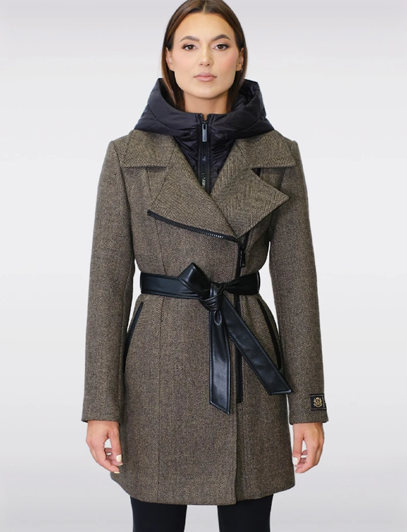 Manteau Herringbone Laine par Sicily