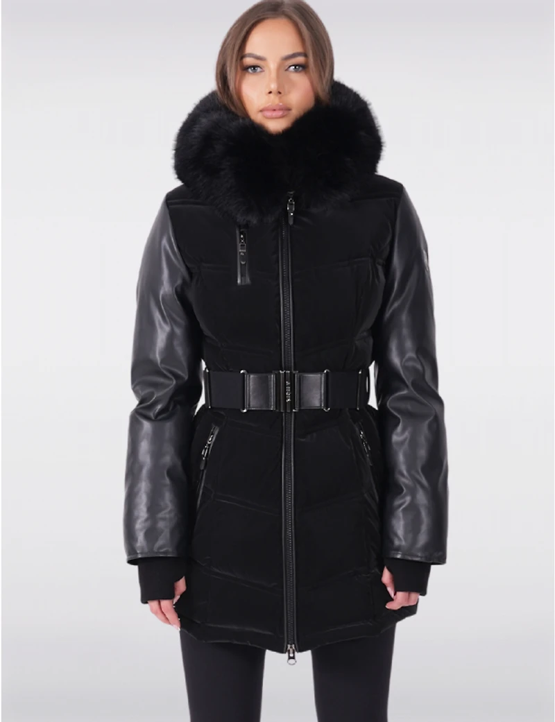 Manteaux | La maison du Manteau au Québec Doudoune à Capuche en Fausse Fourrure de Luxe Végane par Sicily