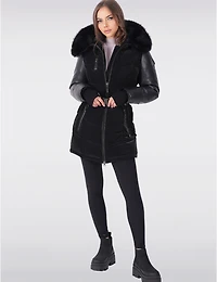 Manteaux | La maison du Manteau au Québec Doudoune à Capuche en Fausse Fourrure de Luxe Végane par Sicily