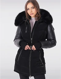 Manteaux | La maison du Manteau au Québec Doudoune à Capuche en Fausse Fourrure de Luxe Végane par Sicily