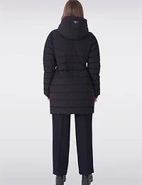 Veste Bouffante à Capuche Amovible en Duvet Long Ajustée Zippée par Sicily