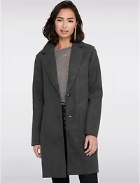 Manteau Chic à Boutonnage Simple avec Col Cranté Bords Bruts & Poches par ONLY