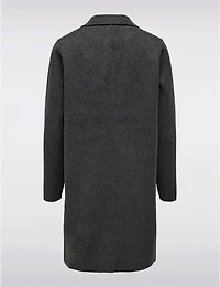 Manteau Chic à Boutonnage Simple avec Col Cranté Bords Bruts & Poches par ONLY