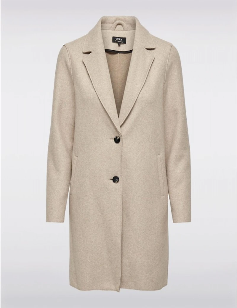 Manteaux | La maison du Manteau au Québec Chic à Boutonnage Simple avec Col Cranté Bords Bruts & Poches par ONLY