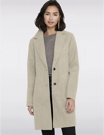 Manteaux | La maison du Manteau au Québec Chic à Boutonnage Simple avec Col Cranté Bords Bruts & Poches par ONLY