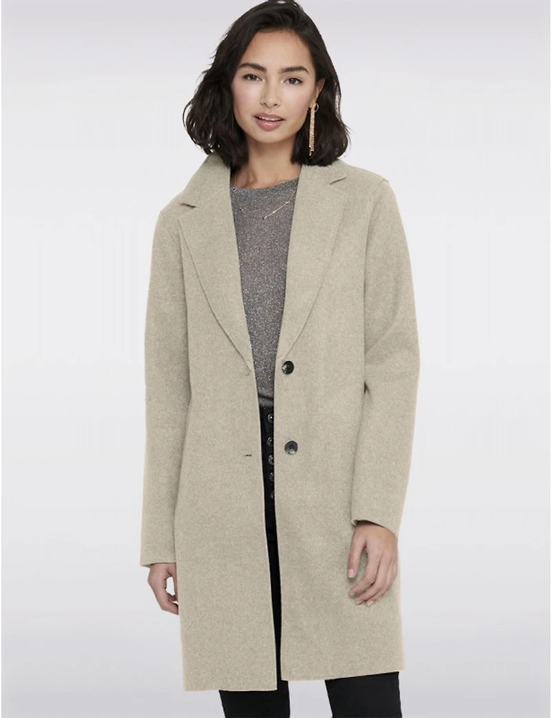 Manteaux | La maison du Manteau au Québec Chic à Boutonnage Simple avec Col Cranté Bords Bruts & Poches par ONLY
