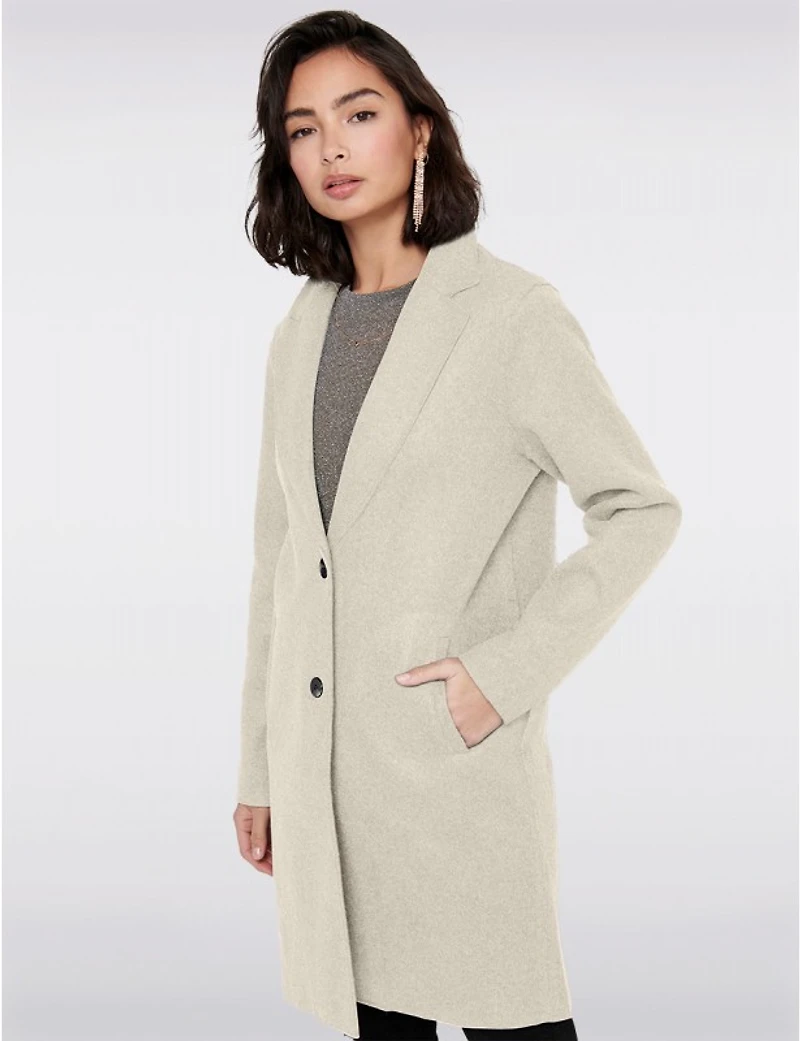 Manteaux | La maison du Manteau au Québec Chic à Boutonnage Simple avec Col Cranté Bords Bruts & Poches par ONLY