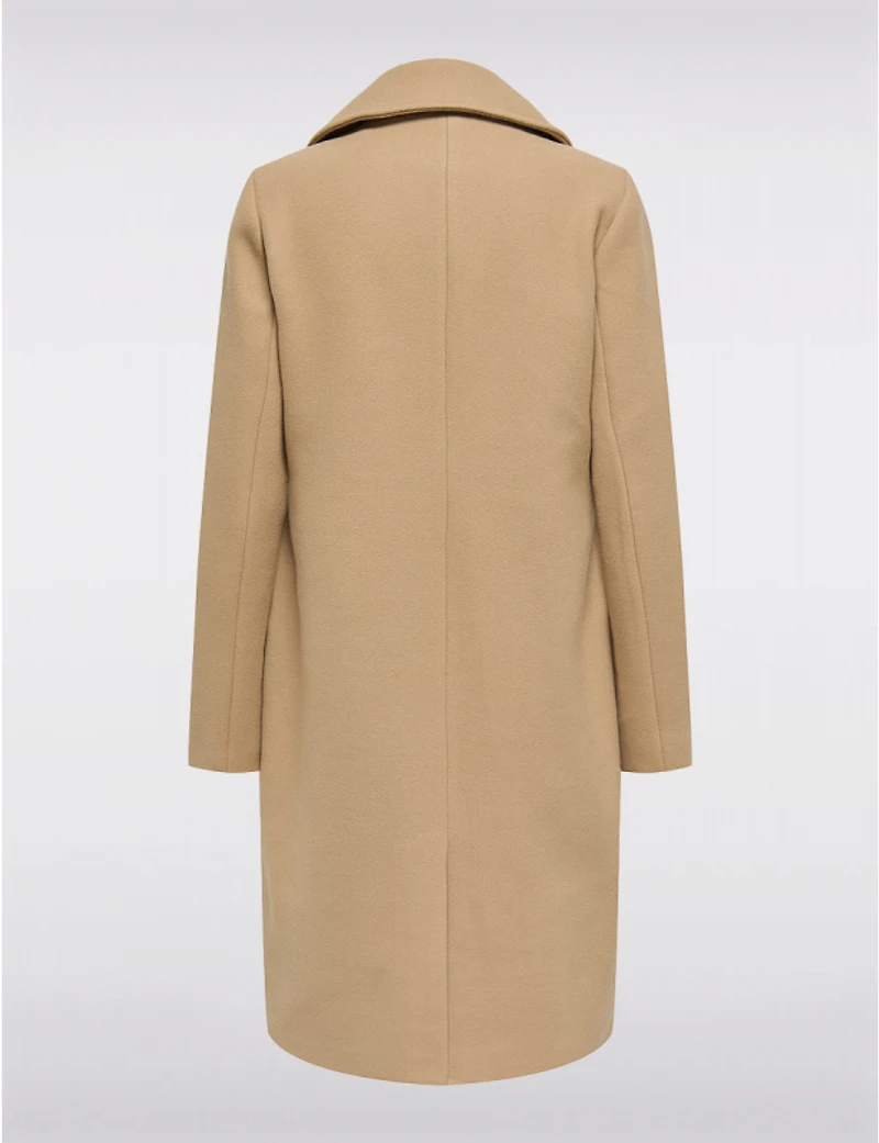 Manteau Classique à Double Boutonnage Col Revers Poches & Fente au Dos par Only